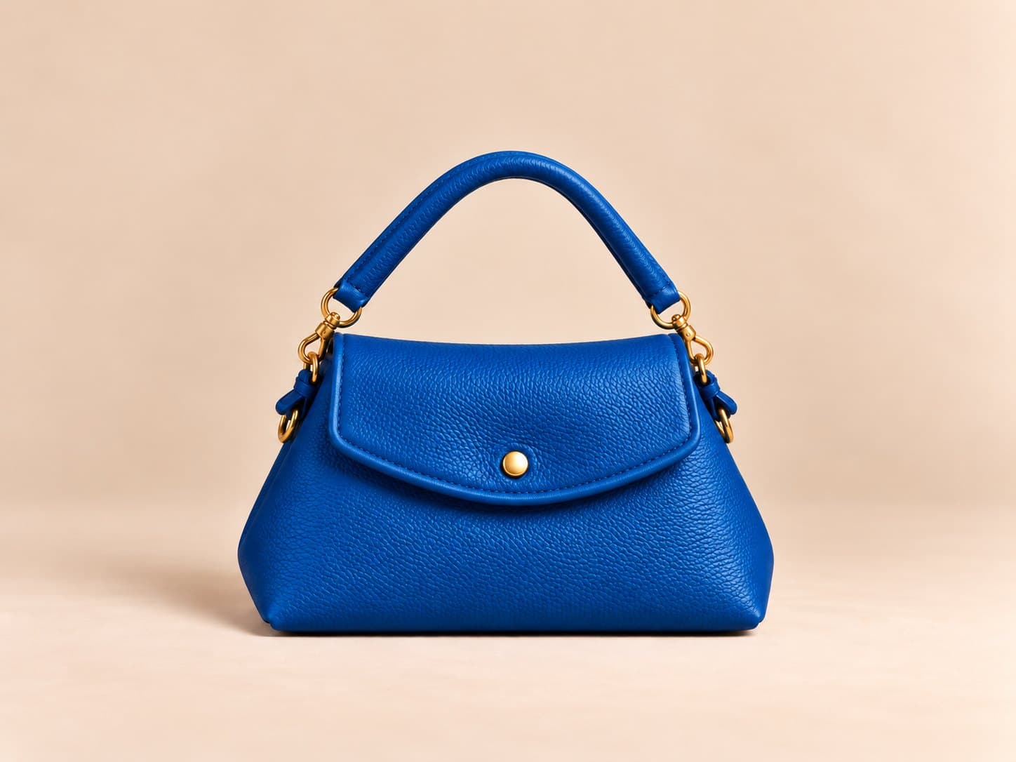 The Joyride in Cognac, a top-handle bag with a curved snap flap